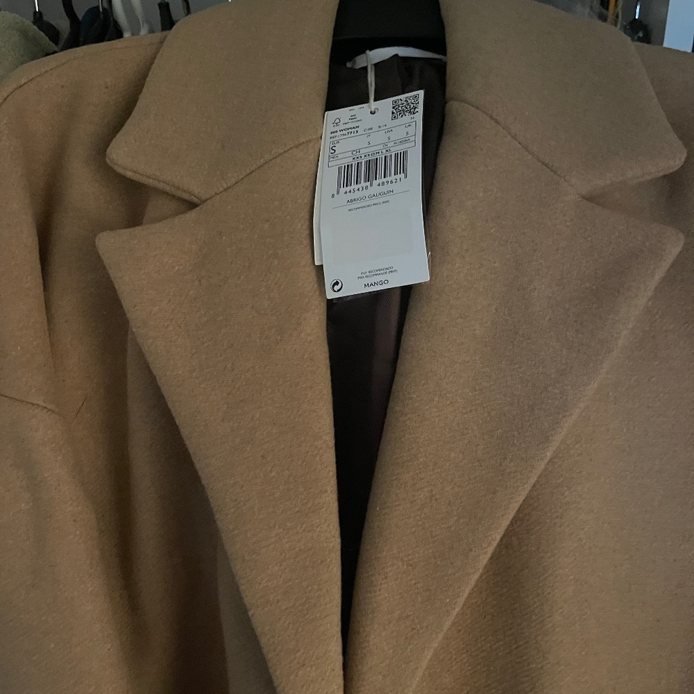 SOLD! Mango Size S Oversized Camel Coat